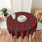 Checkered Christmas Tablecloth Round 70 Inch,Red Green Retro Plaid Table Cloth,Stain Resistance Polyester Winter Xmas Holiday Table Covers for Kitchen Dining,Small Tablecloth for Parties Picnic